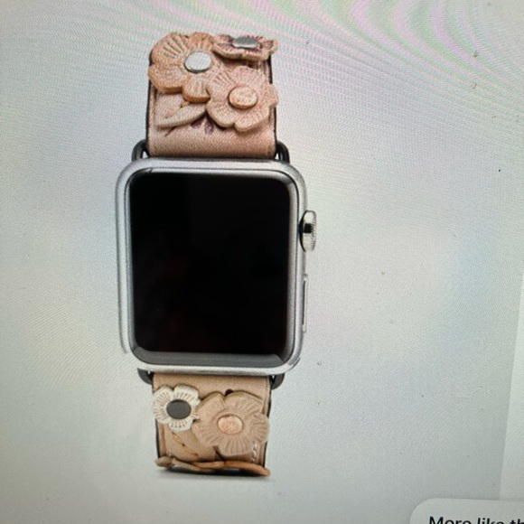 Coach Accessories Coach Apple Watch Floral Leather Strap Tea Rose